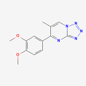 molecular formula C13H13N5O2 B2675700 5-(3,4-二甲氧基苯基)-6-甲基[1,2,3,4]四氮杂唑[1,5-a]嘧啶 CAS No. 861206-28-2