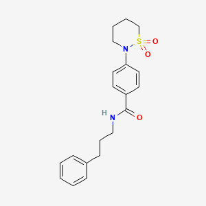 molecular formula C20H24N2O3S B2675704 4-(1,1-dioxothiazinan-2-yl)-N-(3-phenylpropyl)benzamide CAS No. 899952-80-8