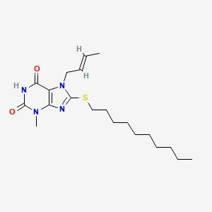 B2675707 7-[(E)-but-2-enyl]-8-decylsulfanyl-3-methylpurine-2,6-dione CAS No. 304879-34-3