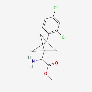 B2675715 Methyl 2-amino-2-[3-(2,4-dichlorophenyl)-1-bicyclo[1.1.1]pentanyl]acetate CAS No. 2287262-95-5
