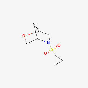 molecular formula C8H13NO3S B2675716 5-(环丙基磺酰)-2-氧代-5-氮杂双环[2.2.1]庚烷 CAS No. 1863122-74-0
