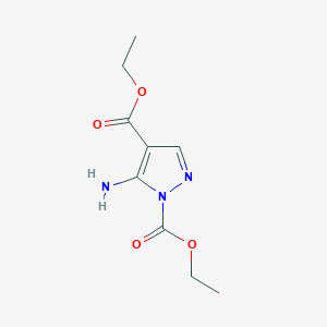 molecular formula C9H13N3O4 B2675721 Diethyl 5-amino-1H-pyrazole-1,4-dicarboxylate CAS No. 220131-60-2