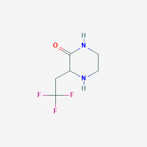 molecular formula C6H9F3N2O B2675724 3-(2,2,2-Trifluoro-ethyl)-piperazin-2-one CAS No. 1246548-79-7