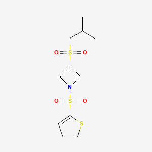 molecular formula C11H17NO4S3 B2675725 3-(异丁磺酰基)-1-(噻吩-2-磺酰基)吖氮烷 CAS No. 1797886-20-4