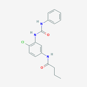 molecular formula C17H18ClN3O2 B267574 N-{3-[(anilinocarbonyl)amino]-4-chlorophenyl}butanamide 