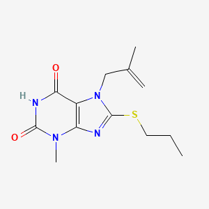 3-methyl-7-(2-methylprop-2-en-1-yl)-8-(propylsulfanyl)-2,3,6,7-tetrahydro-1H-purine-2,6-dione
