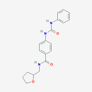 molecular formula C19H21N3O3 B267575 4-[(anilinocarbonyl)amino]-N-(tetrahydro-2-furanylmethyl)benzamide 
