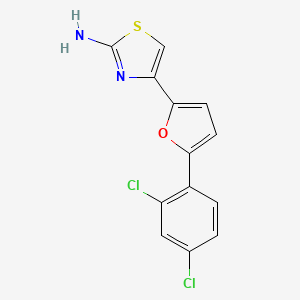 molecular formula C13H8Cl2N2OS B2675750 4-[5-(2,4-Dichlorophenyl)furan-2-yl]-1,3-thiazol-2-amine CAS No. 338785-87-8