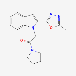 2-(2-(5-methyl-1,3,4-oxadiazol-2-yl)-1H-indol-1-yl)-1-(pyrrolidin-1-yl)ethanone