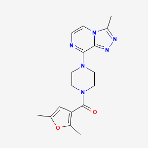 molecular formula C17H20N6O2 B2675758 (2,5-二甲基呋喃-3-基)(4-(3-甲基-[1,2,4]三唑并[4,3-a]吡嗪-8-基)哌嗪-1-基)甲酮 CAS No. 2034280-11-8