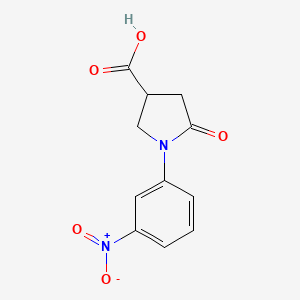 molecular formula C11H10N2O5 B2675759 1-(3-硝基苯基)-5-氧代吡咯啉-3-羧酸 CAS No. 345297-65-6