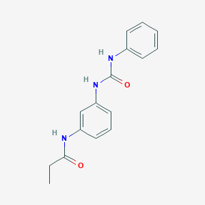 molecular formula C16H17N3O2 B267576 N-{3-[(anilinocarbonyl)amino]phenyl}propanamide 