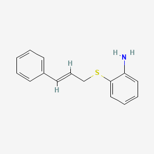 molecular formula C15H15NS B2675765 2-{[(2E)-3-苯基丙烯基]硫基}苯胺 CAS No. 1408300-21-9