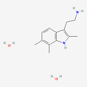 molecular formula C13H22N2O2 B2675781 2-(2,6,7-三甲基-1H-吲哚-3-基)乙胺 二水合物 CAS No. 1609401-31-1