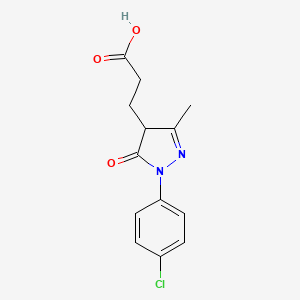 molecular formula C13H13ClN2O3 B2675787 3-[1-(4-chlorophenyl)-3-methyl-5-oxo-4,5-dihydro-1H-pyrazol-4-yl]propanoic acid CAS No. 1219581-96-0