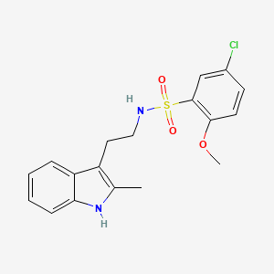 molecular formula C18H19ClN2O3S B2675788 5-氯-2-甲氧基-N-[2-(2-甲基-1H-吲哚-3-基)乙基]苯磺酰胺 CAS No. 442658-95-9