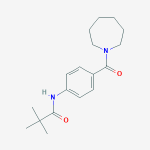 molecular formula C18H26N2O2 B267579 N-[4-(azepan-1-ylcarbonyl)phenyl]-2,2-dimethylpropanamide 