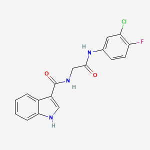 N-(2-((3-chloro-4-fluorophenyl)amino)-2-oxoethyl)-1H-indole-3-carboxamide