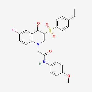 molecular formula C26H23FN2O5S B2675812 2-(3-((4-ethylphenyl)sulfonyl)-6-fluoro-4-oxoquinolin-1(4H)-yl)-N-(4-methoxyphenyl)acetamide CAS No. 895650-25-6