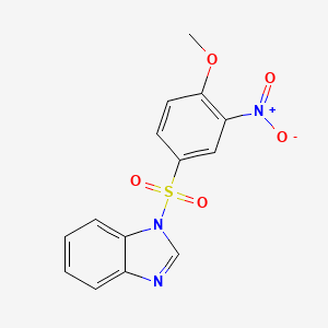 molecular formula C14H11N3O5S B2675828 1-((4-methoxy-3-nitrophenyl)sulfonyl)-1H-benzo[d]imidazole CAS No. 325694-66-4