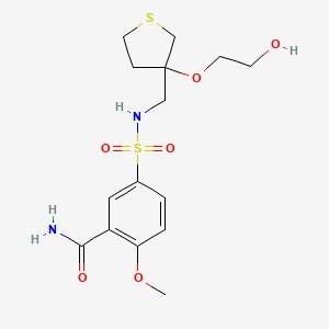 5-(N-((3-(2-hydroxyethoxy)tetrahydrothiophen-3-yl)methyl)sulfamoyl)-2-methoxybenzamide