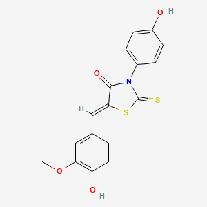 (Z)-5-(4-hydroxy-3-methoxybenzylidene)-3-(4-hydroxyphenyl)-2-thioxothiazolidin-4-one