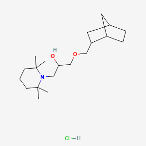 molecular formula C20H38ClNO2 B2675845 1-((1R,4S)-bicyclo[2.2.1]heptan-2-ylmethoxy)-3-(2,2,6,6-tetramethylpiperidin-1-yl)propan-2-ol hydrochloride CAS No. 1217792-20-5