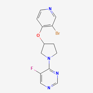 molecular formula C13H12BrFN4O B2675851 4-{3-[(3-Bromopyridin-4-yl)oxy]pyrrolidin-1-yl}-5-fluoropyrimidine CAS No. 2380142-30-1