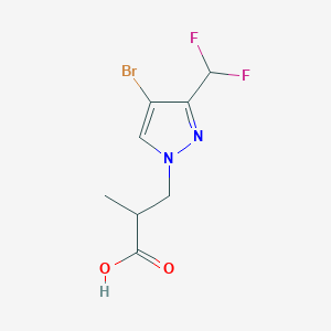 molecular formula C8H9BrF2N2O2 B2675859 3-[4-bromo-3-(difluoromethyl)-1H-pyrazol-1-yl]-2-methylpropanoic acid CAS No. 1856030-59-5