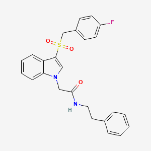 2-(3-((4-fluorobenzyl)sulfonyl)-1H-indol-1-yl)-N-phenethylacetamide