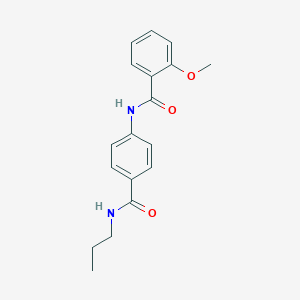 molecular formula C18H20N2O3 B267587 2-methoxy-N-{4-[(propylamino)carbonyl]phenyl}benzamide 