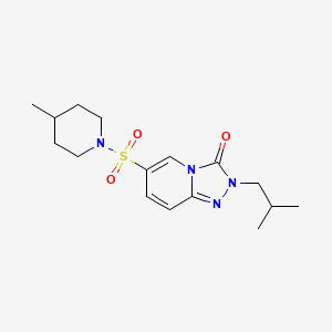 molecular formula C16H24N4O3S B2675873 2-isobutyl-6-((4-methylpiperidin-1-yl)sulfonyl)-[1,2,4]triazolo[4,3-a]pyridin-3(2H)-one CAS No. 1251603-00-5