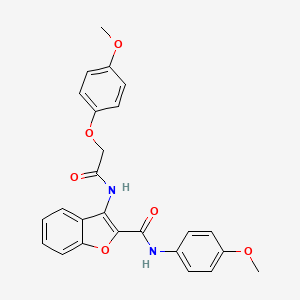 molecular formula C25H22N2O6 B2675879 3-(2-(4-methoxyphenoxy)acetamido)-N-(4-methoxyphenyl)benzofuran-2-carboxamide CAS No. 847404-82-4