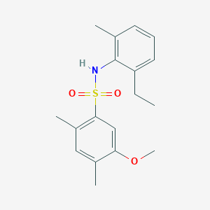 molecular formula C18H23NO3S B2675886 N-(2-ethyl-6-methylphenyl)-5-methoxy-2,4-dimethylbenzene-1-sulfonamide CAS No. 2415553-92-1