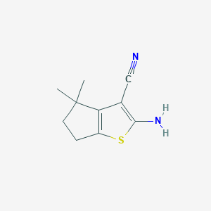 molecular formula C10H12N2S B2675888 2-amino-4,4-dimethyl-4H,5H,6H-cyclopenta[b]thiophene-3-carbonitrile CAS No. 1338368-78-7