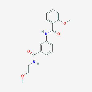 molecular formula C18H20N2O4 B267589 2-methoxy-N-(3-{[(2-methoxyethyl)amino]carbonyl}phenyl)benzamide 