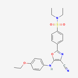 molecular formula C22H24N4O4S B2675894 4-{4-氰基-5-[(4-乙氧苯基)氨基]-1,3-噁唑-2-基}-N,N-二乙基苯磺酰胺 CAS No. 941243-31-8
