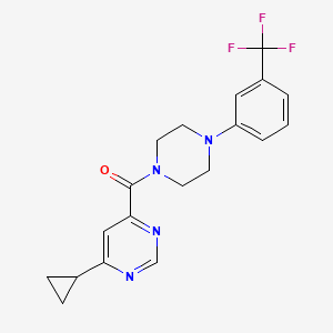 molecular formula C19H19F3N4O B2675897 (6-Cyclopropylpyrimidin-4-yl)-[4-[3-(trifluoromethyl)phenyl]piperazin-1-yl]methanone CAS No. 2415472-54-5