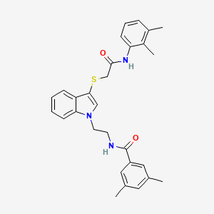 N-(2-(3-((2-((2,3-dimethylphenyl)amino)-2-oxoethyl)thio)-1H-indol-1-yl)ethyl)-3,5-dimethylbenzamide