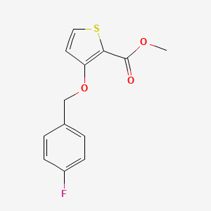 molecular formula C13H11FO3S B2675909 Methyl 3-[(4-fluorobenzyl)oxy]-2-thiophenecarboxylate CAS No. 338417-95-1