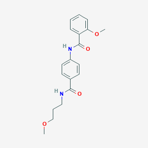 molecular formula C19H22N2O4 B267591 2-methoxy-N-(4-{[(3-methoxypropyl)amino]carbonyl}phenyl)benzamide 