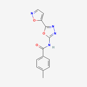 molecular formula C13H10N4O3 B2675919 N-(5-(异噻唑-5-基)-1,3,4-噁二唑-2-基)-4-甲基苯甲酰胺 CAS No. 946231-57-8