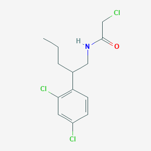 molecular formula C13H16Cl3NO B2675923 2-氯-N-[2-(2,4-二氯苯基)戊基]乙酰胺 CAS No. 733796-09-3