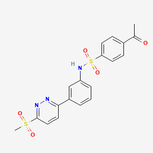molecular formula C19H17N3O5S2 B2675924 4-乙酰基-N-(3-(6-(甲磺酰)吡啶并[3,4-d]嘧啶-3-基)苯基)苯磺酰胺 CAS No. 950319-73-0