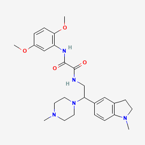 molecular formula C26H35N5O4 B2675926 N1-(2,5-dimethoxyphenyl)-N2-(2-(1-methylindolin-5-yl)-2-(4-methylpiperazin-1-yl)ethyl)oxalamide CAS No. 922015-53-0