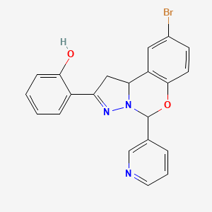 2-(9-bromo-5-(pyridin-3-yl)-5,10b-dihydro-1H-benzo[e]pyrazolo[1,5-c][1,3]oxazin-2-yl)phenol