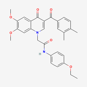 2-[3-(3,4-dimethylbenzoyl)-6,7-dimethoxy-4-oxoquinolin-1-yl]-N-(4-ethoxyphenyl)acetamide