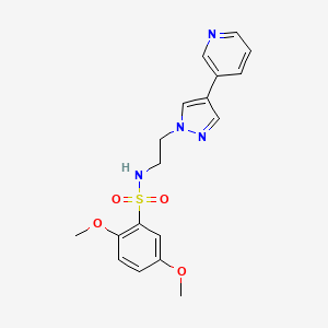 2,5-dimethoxy-N-{2-[4-(pyridin-3-yl)-1H-pyrazol-1-yl]ethyl}benzene-1-sulfonamide