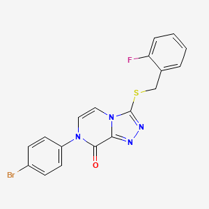 7-(4-bromophenyl)-3-((2-fluorobenzyl)thio)-[1,2,4]triazolo[4,3-a]pyrazin-8(7H)-one