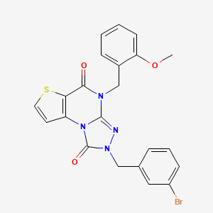 molecular formula C22H17BrN4O3S B2675946 2-(3-bromobenzyl)-4-(2-methoxybenzyl)thieno[2,3-e][1,2,4]triazolo[4,3-a]pyrimidine-1,5(2H,4H)-dione CAS No. 1358619-19-8